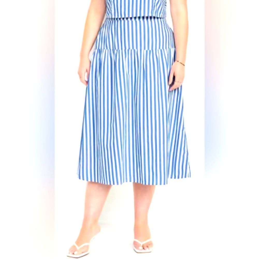 Old Navy Striped Drop Waist Midi Skirt (Part of Set)